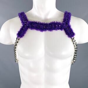 NOIR KEI NINOMIYA FW22 Size S Purple Silver Link Metal Harness